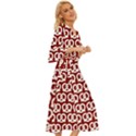 Red Pretzel Illustrations Pattern Midsummer Wrap Dress View3