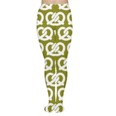 Olive Pretzel Illustrations Pattern Tights by GardenOfOphir