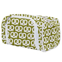 Olive Pretzel Illustrations Pattern Toiletries Pouch by GardenOfOphir