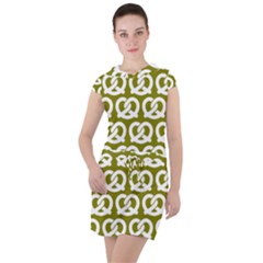 Olive Pretzel Illustrations Pattern Drawstring Hooded Dress by GardenOfOphir