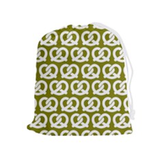 Olive Pretzel Illustrations Pattern Drawstring Pouch (xl) by GardenOfOphir