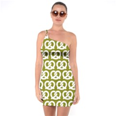 Olive Pretzel Illustrations Pattern One Soulder Bodycon Dress by GardenOfOphir