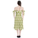 Olive Pretzel Illustrations Pattern Shoulder Tie Bardot Midi Dress View2