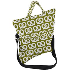 Olive Pretzel Illustrations Pattern Fold Over Handle Tote Bag by GardenOfOphir