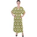 Olive Pretzel Illustrations Pattern V-Neck Boho Style Maxi Dress View1