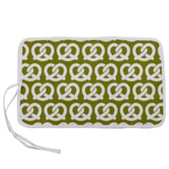 Olive Pretzel Illustrations Pattern Pen Storage Case (l) by GardenOfOphir