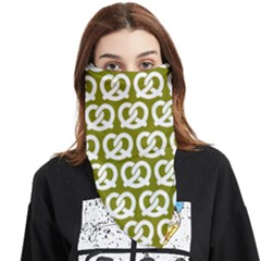 Olive Pretzel Illustrations Pattern Face Covering Bandana (triangle) by GardenOfOphir