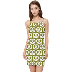 Olive Pretzel Illustrations Pattern Summer Tie Front Dress by GardenOfOphir