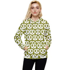 Olive Pretzel Illustrations Pattern Women s Lightweight Drawstring Hoodie by GardenOfOphir