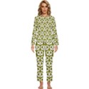 Olive Pretzel Illustrations Pattern Womens  Long Sleeve Lightweight Pajamas Set View1