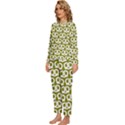 Olive Pretzel Illustrations Pattern Womens  Long Sleeve Lightweight Pajamas Set View2