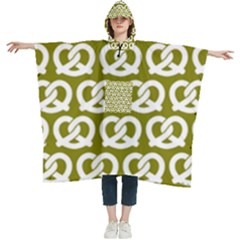 Olive Pretzel Illustrations Pattern Women s Hooded Rain Ponchos by GardenOfOphir