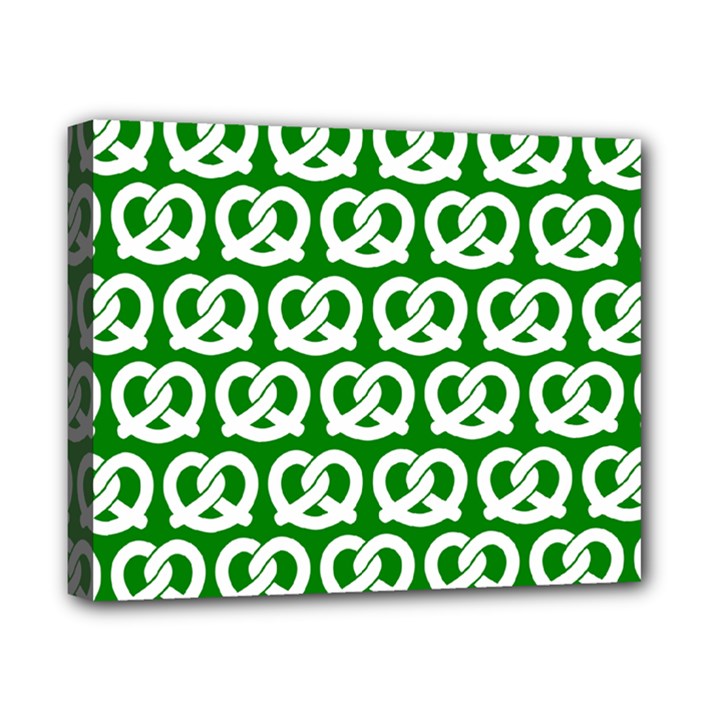 Green Pretzel Illustrations Pattern Canvas 10  x 8  (Stretched)