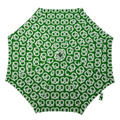 Green Pretzel Illustrations Pattern Hook Handle Umbrellas (medium) by GardenOfOphir