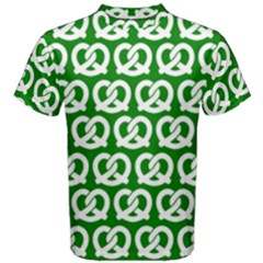 Green Pretzel Illustrations Pattern Men s Cotton Tee by GardenOfOphir