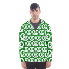 Green Pretzel Illustrations Pattern Men s Hooded Windbreaker