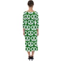 Green Pretzel Illustrations Pattern Quarter Sleeve Midi Bodycon Dress View2