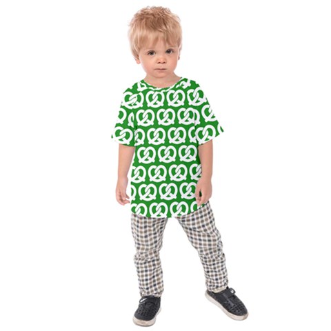 Green Pretzel Illustrations Pattern Kids  Raglan Tee by GardenOfOphir