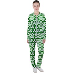 Green Pretzel Illustrations Pattern Casual Jacket And Pants Set by GardenOfOphir