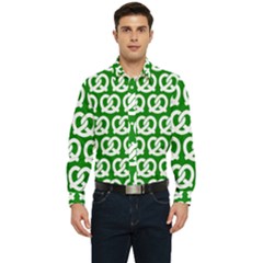 Green Pretzel Illustrations Pattern Men s Long Sleeve  Shirt by GardenOfOphir