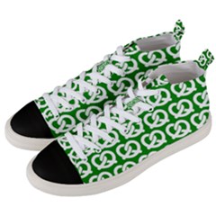 Green Pretzel Illustrations Pattern Men s Mid-top Canvas Sneakers by GardenOfOphir