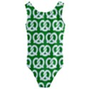 Green Pretzel Illustrations Pattern Kids  Cut-Out Back One Piece Swimsuit View1