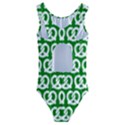 Green Pretzel Illustrations Pattern Kids  Cut-Out Back One Piece Swimsuit View2