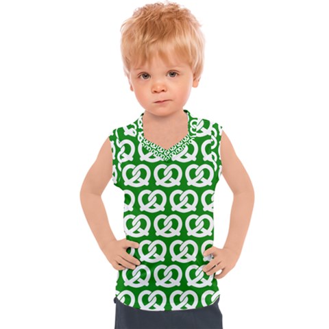 Green Pretzel Illustrations Pattern Kids  Sport Tank Top by GardenOfOphir