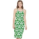 Green Pretzel Illustrations Pattern Bodycon Cross Back Summer Dress View1