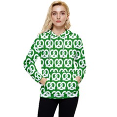 Green Pretzel Illustrations Pattern Women s Lightweight Drawstring Hoodie by GardenOfOphir