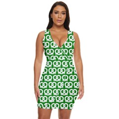 Green Pretzel Illustrations Pattern Draped Bodycon Dress by GardenOfOphir