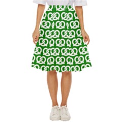 Green Pretzel Illustrations Pattern Classic Short Skirt by GardenOfOphir