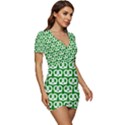 Green Pretzel Illustrations Pattern Low Cut Cap Sleeve Mini Dress View3