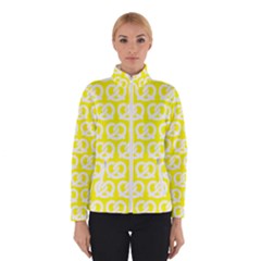 Yellow Pretzel Illustrations Pattern Women s Bomber Jacket by GardenOfOphir