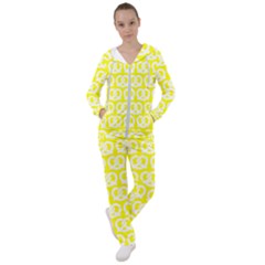 Yellow Pretzel Illustrations Pattern Women s Tracksuit by GardenOfOphir