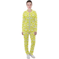 Yellow Pretzel Illustrations Pattern Casual Jacket And Pants Set by GardenOfOphir