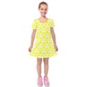 Yellow Pretzel Illustrations Pattern Kids  Short Sleeve Velvet Dress View1