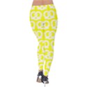 Yellow Pretzel Illustrations Pattern Velvet Leggings View2