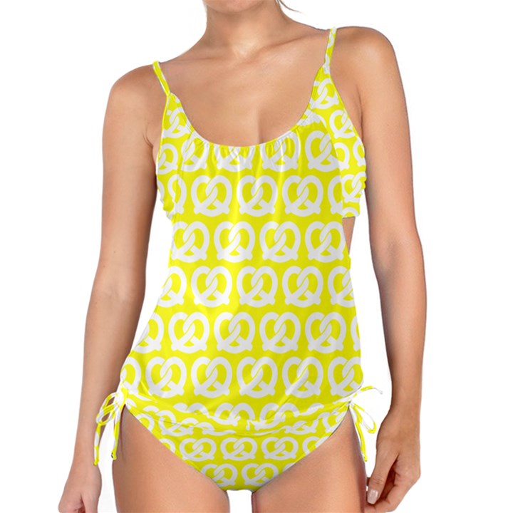 Yellow Pretzel Illustrations Pattern Tankini Set