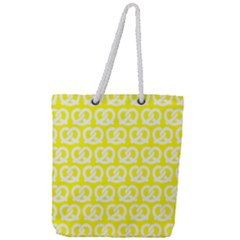 Yellow Pretzel Illustrations Pattern Full Print Rope Handle Tote (large) by GardenOfOphir