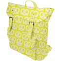 Yellow Pretzel Illustrations Pattern Buckle Up Backpack View1