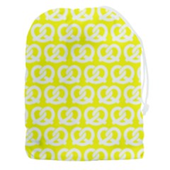 Yellow Pretzel Illustrations Pattern Drawstring Pouch (3xl) by GardenOfOphir