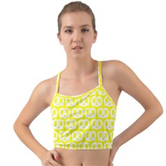 Yellow Pretzel Illustrations Pattern Mini Tank Bikini Top by GardenOfOphir