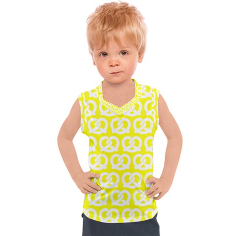 Yellow Pretzel Illustrations Pattern Kids  Sport Tank Top by GardenOfOphir