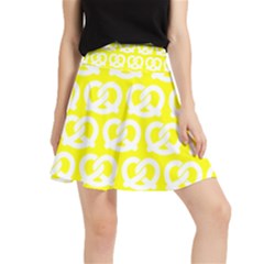 Yellow Pretzel Illustrations Pattern Waistband Skirt by GardenOfOphir