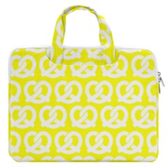 Yellow Pretzel Illustrations Pattern Macbook Pro 13  Double Pocket Laptop Bag by GardenOfOphir