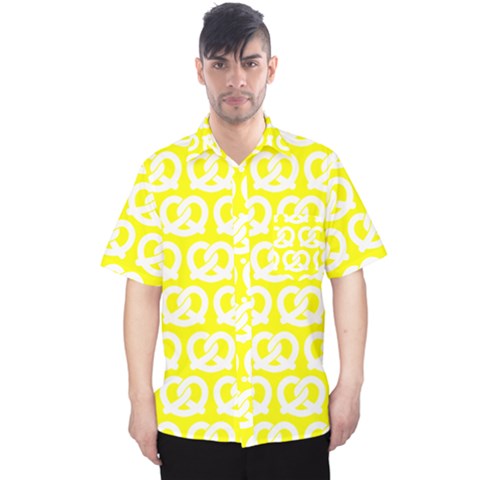 Yellow Pretzel Illustrations Pattern Men s Hawaii Shirt by GardenOfOphir