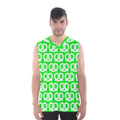 Neon Green Pretzel Illustrations Pattern Men s Basketball Tank Top by GardenOfOphir