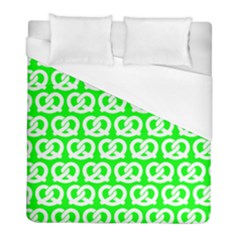 Neon Green Pretzel Illustrations Pattern Duvet Cover (full/ Double Size) by GardenOfOphir