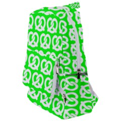 Neon Green Pretzel Illustrations Pattern Travelers  Backpack by GardenOfOphir